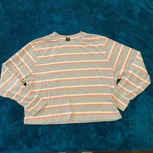 wild fable cropped stripped long sleeve shirt women’s size M
